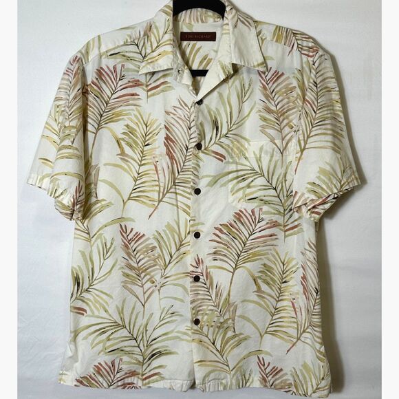 Tori Richard Other - Tori Richard Men's Button Down Camp Aloha Hawaiian Shirt SZ S Palm Leaf Pattern